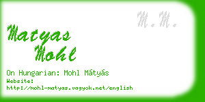 matyas mohl business card